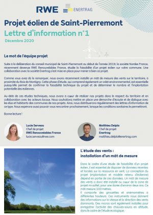 Lettre d'information n°1